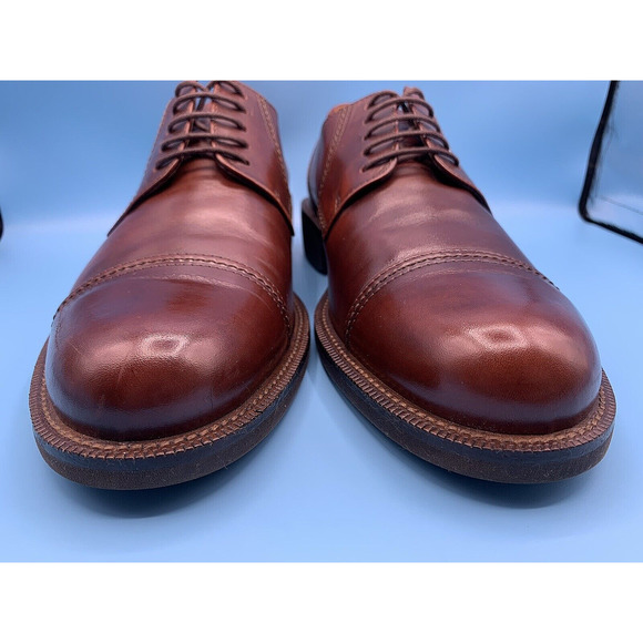 ECCO Brown Leather Cap Toe Lace Up Oxfords Dress Shoes Men's Size 10 B/ EU Sz 44 - Picture 5 of 11